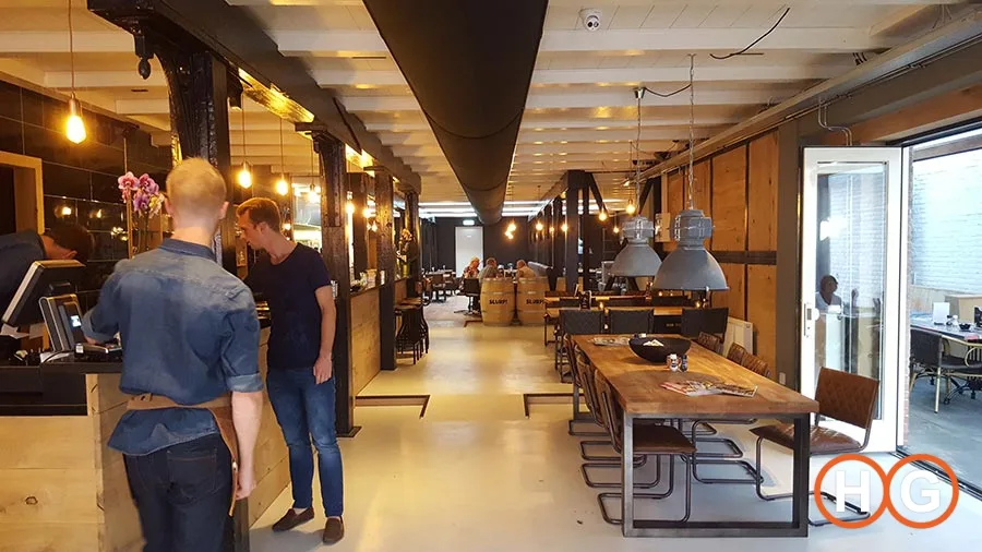 High-quality, industrial city cafe