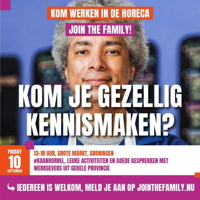 Discover working in the hospitality industry on Friday, September 10 at the Grote Markt in Groningen.